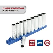 Hyper Tough 11-Piece 3/8-inch Drive Deep Metric Socket Set mm
