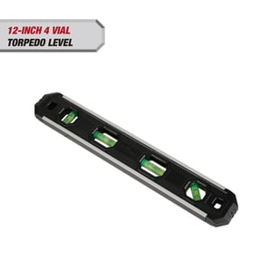 Hyper Tough 12-inch 4 Vial Magnetic Edge Torpedo Level