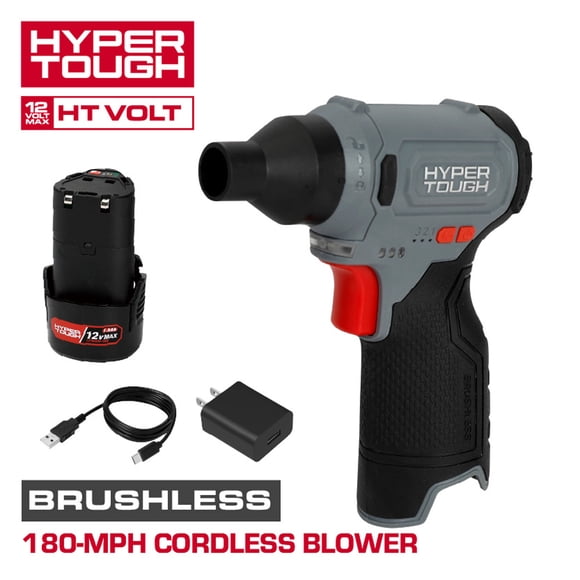 Hyper Tough 12V 180-MPH Cordless Blower with USB-C Charging Cable