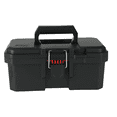 thumbnail interactive-video image 1 of Hyper Tough 13-Inch Toolbox – Heavy-Duty Resin Storage with Padlock Compatibility & Foldable Handle, 1 of 10