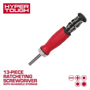 Hyper Tough 13-Piece Ratcheting Screwdriver with In-Handle Storage