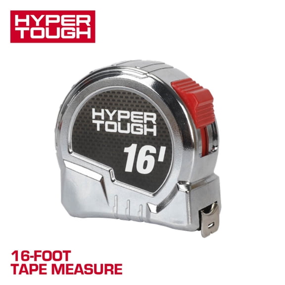 Hyper Tough 16-foot Chrome Tape Measure with Nylon Coated Blade