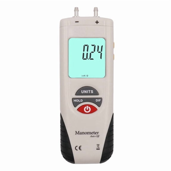 HT-1890 Gas Pressure Gauge Manometer Digital Manometer Data Hold Dual Port Air Pressure Gauge HVAC Gas Teste Meter