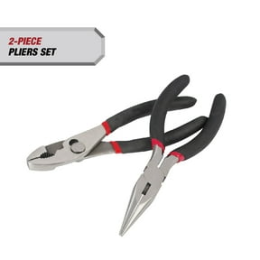 Hyper Tough 2-Piece 6-inch Pliers Set with Slip-Joint and Long Nose Pliers