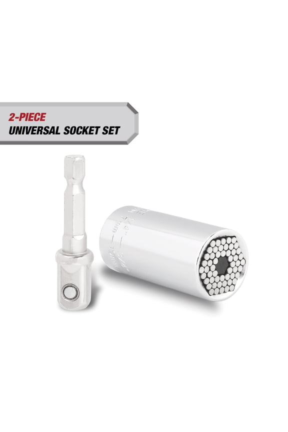 Universal Socket with Power Drill Adaptor, Fits 1/4-3/4 inch