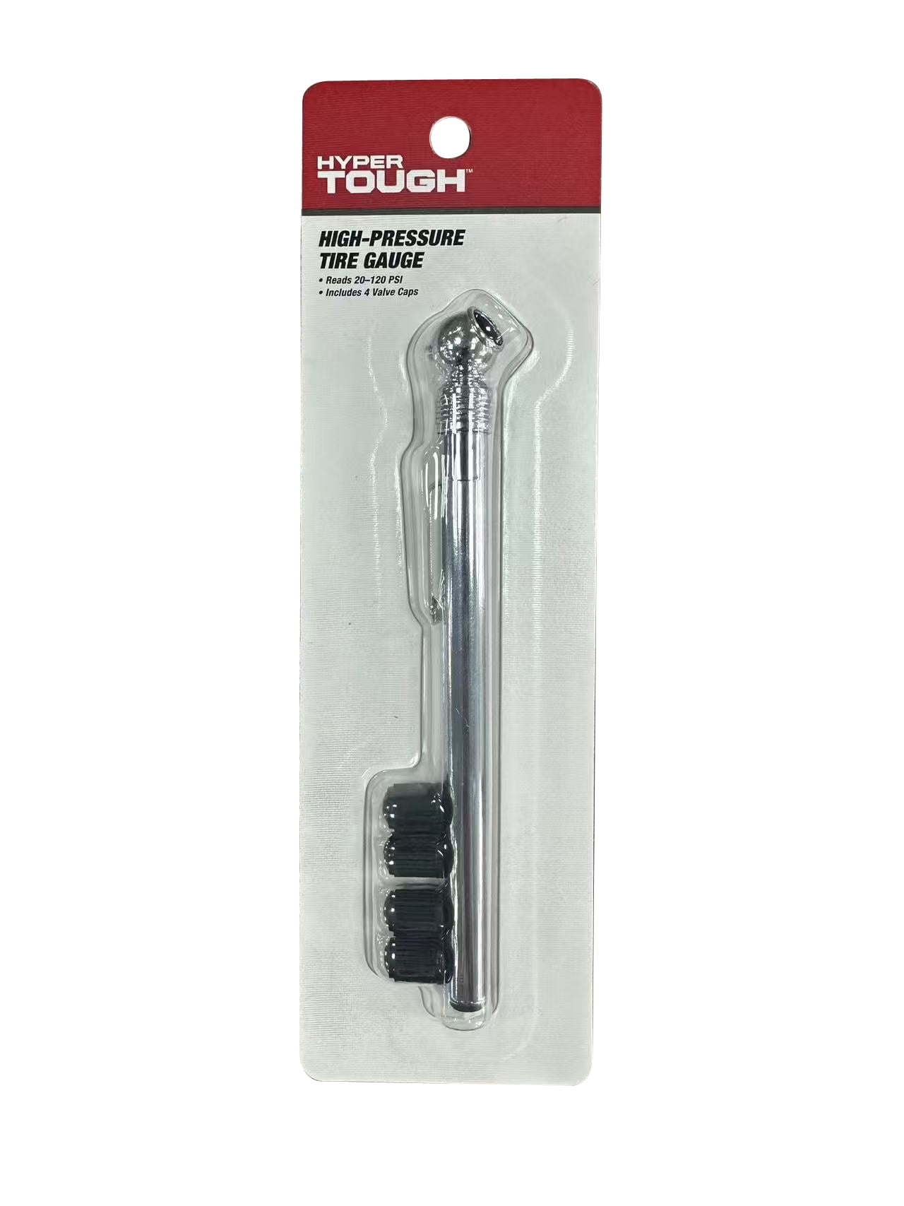 Hyper tough high-pressure tire gauge manufacturer part number ST111702S, silver&black