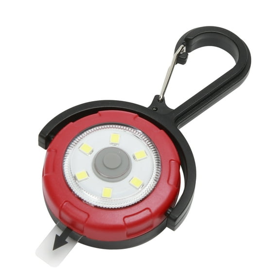 Hyper Tough 20 Lumen LED Keychain Flashlight, Multi Settings and 360 Rotation, Steel Clip, Magnet, Black and Red