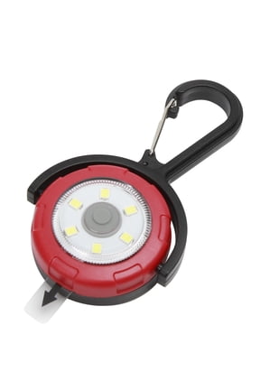 20 Lumen LED Keychain Flashlight, Multi Settings and 360 Rotation, Steel Clip, Magnet, Black and Red