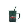 thumbnail image 1 of 20 Ounce Green Frosted Acrylic Embossed Red Truck Mug with Lid and Straw, by Holiday Time, 1 of 6