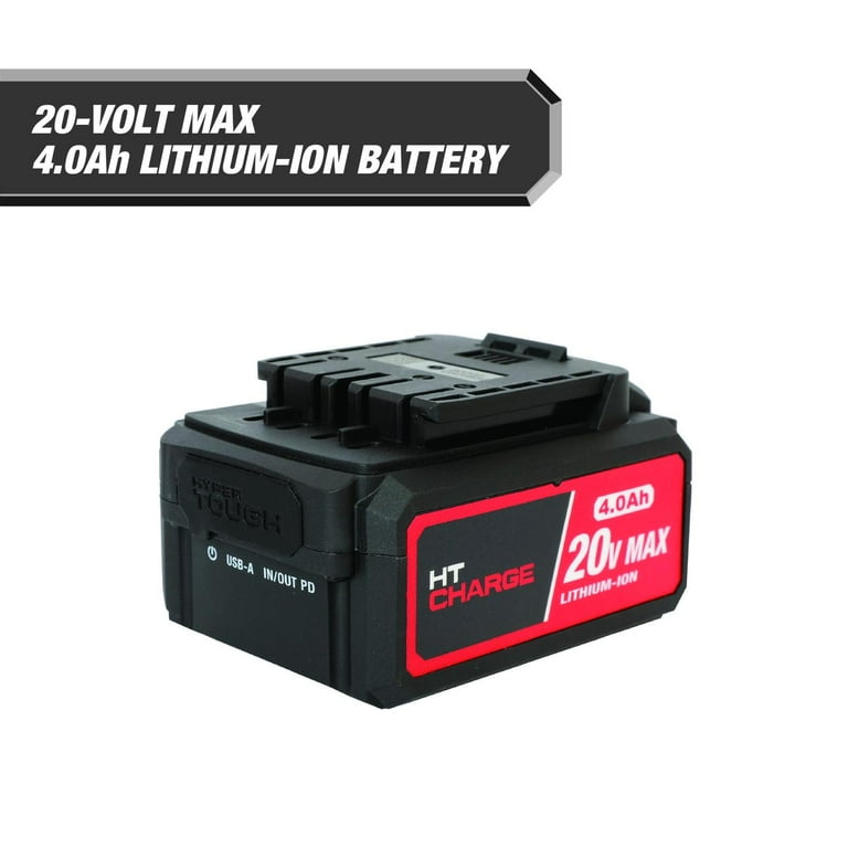 tkhstmhr31　804040 Hyper Tough 20V Lithium-Ion 4.0Ah Rechargeable Battery with USB-C