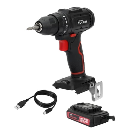 HYPER TOUGH 20V BRUSHLESS CORDLESS DRILL WITH 1.5AH...