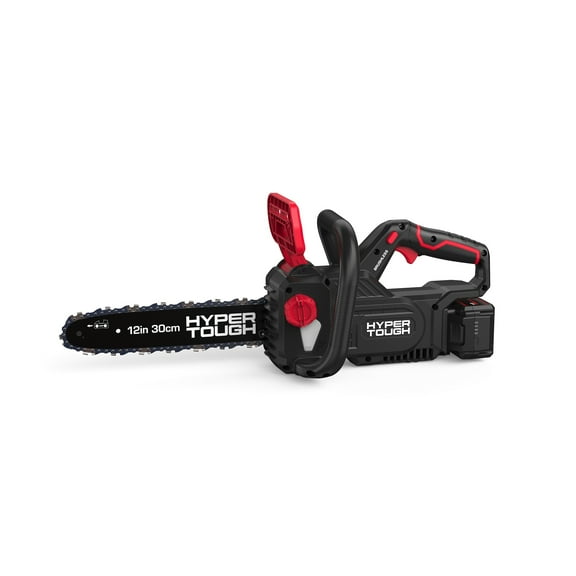 Hyper Tough 12" 20V Brushless Cordless Chainsaw with 20V Max 4.0Ah Battery and Charging Cable