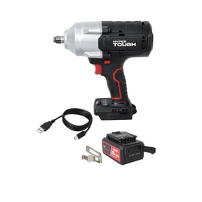 Hyper Tough 20V Brushless Cordless 1/2-in 900 Impact Wrench with Battery & Charger