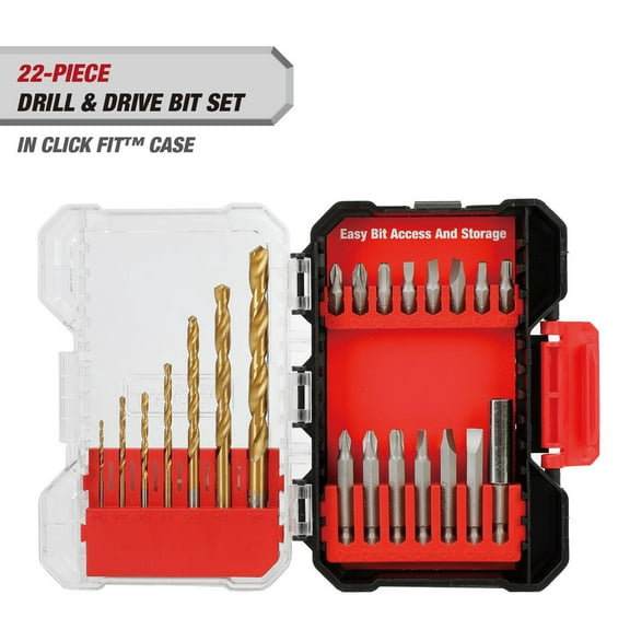 Hyper Tough 22-Piece Drill & Drive Set in Click Fit Case