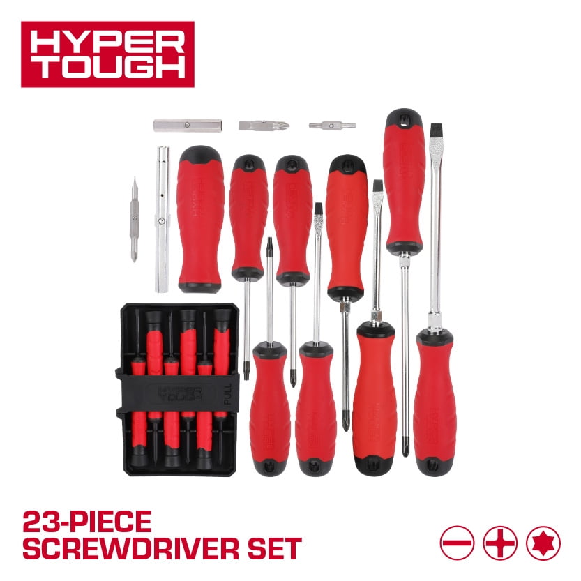 Hyper Tough 23-piece Screwdriver Set with Dual Material Tri-Oval Comfort Grips