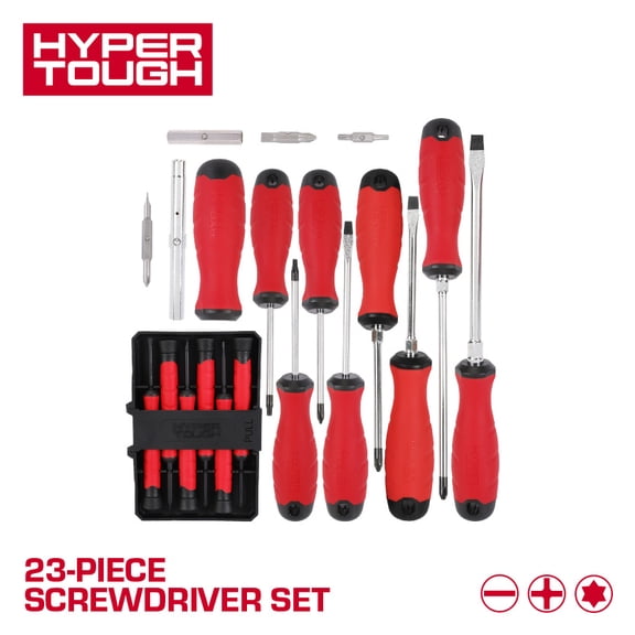 Hyper Tough 23-piece Screwdriver Set with Dual Material Tri-Oval Comfort Grips