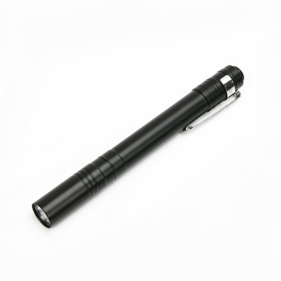 Hyper Tough Aluminum Pen Flashlight with Clip, LED, Black and Red