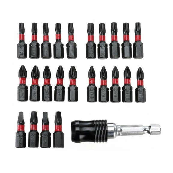 Hyper Tough 25 Piece 1" Impact Rated Screwdriver Bit Set