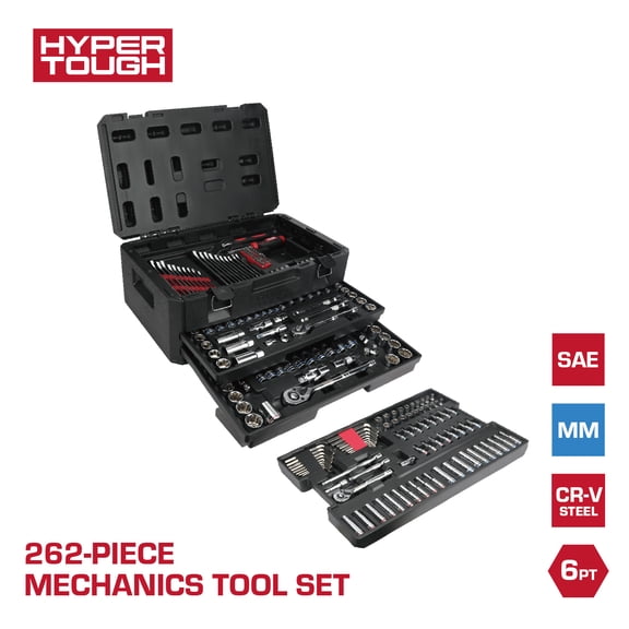 Hyper Tough 262-Piece Mechanics Tool Set (SAE and mm)