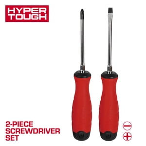 Juego de 2 destornilladores Hyper Tough con mangos de agarre suave tri-ovalado de doble material