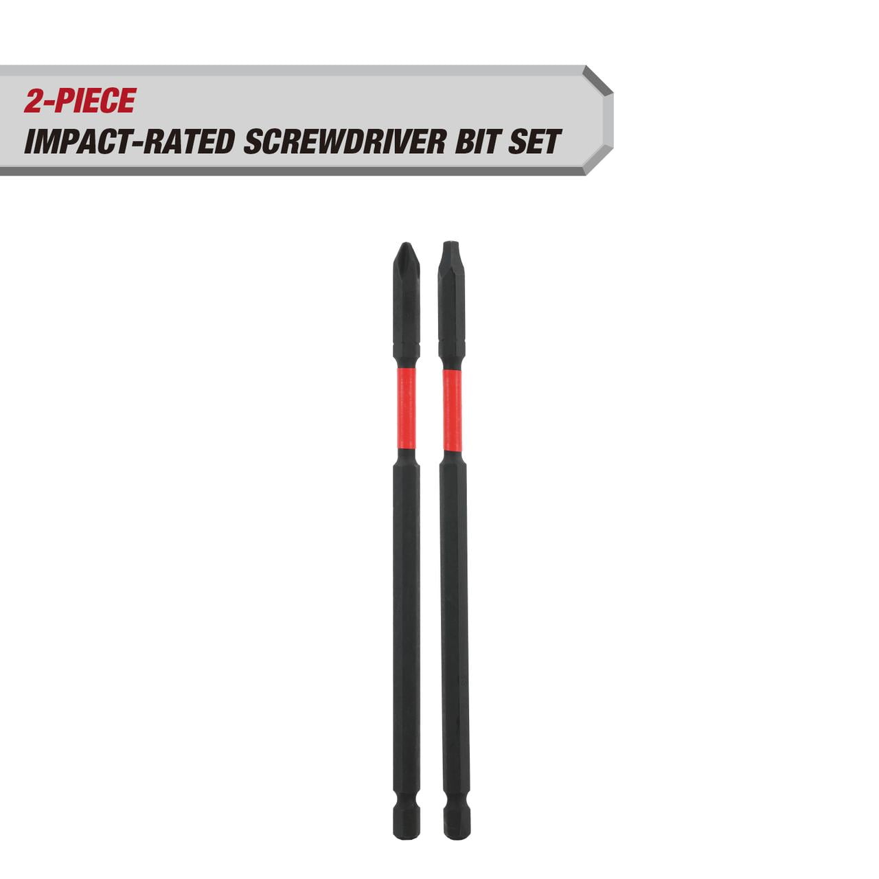 Hyper Tough 2-Piece Long Impact Driver Hex Shank Drill Bits