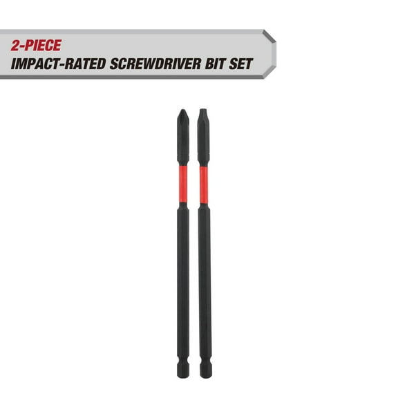Hyper Tough 2-Piece Long Impact Driver Hex Shank Drill Bits
