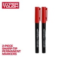 thumbnail image 1 of Hyper Tough 2-Piece Sharp-Tip Permanent Marker Set, Red, 1 of 10