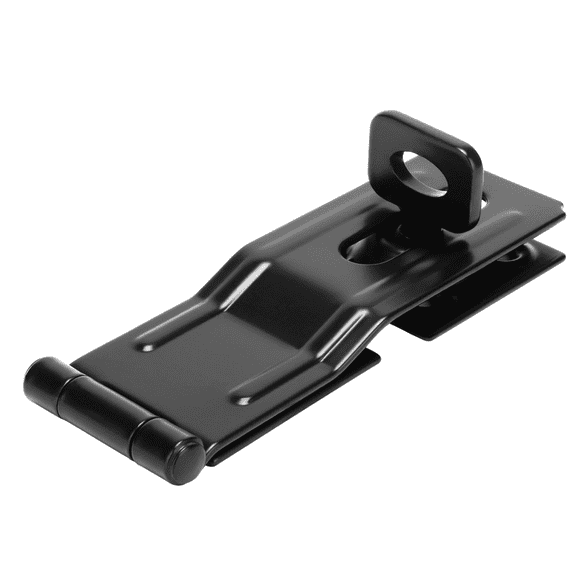 Hyper Tough 3-1/2 Inch Black Steel Swivel Safety Hasp, 1 Pack