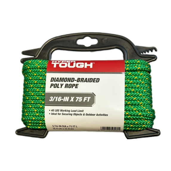 Hyper Tough Diameter 3/16 inch x 75 feet Polypropylene Diamond-Braid Rope