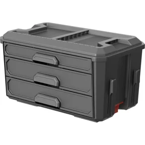 Hyper Tough Hyper Stack 3-Drawer Tool Storage Box, Black