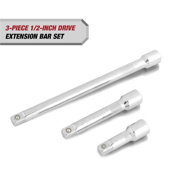Hyper Tough 1/2-inch Drive Extension Bar Set, 3, 5, & 10-inch