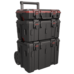 Sistema modular de caja de herramientas rodante de 3 piezas Hyper Stack, negro