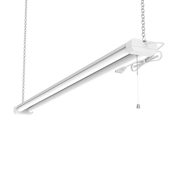 Hyper Tough 3000 Lumens LED Shop Light Fixture with Pull Chain for Garages and Workshops