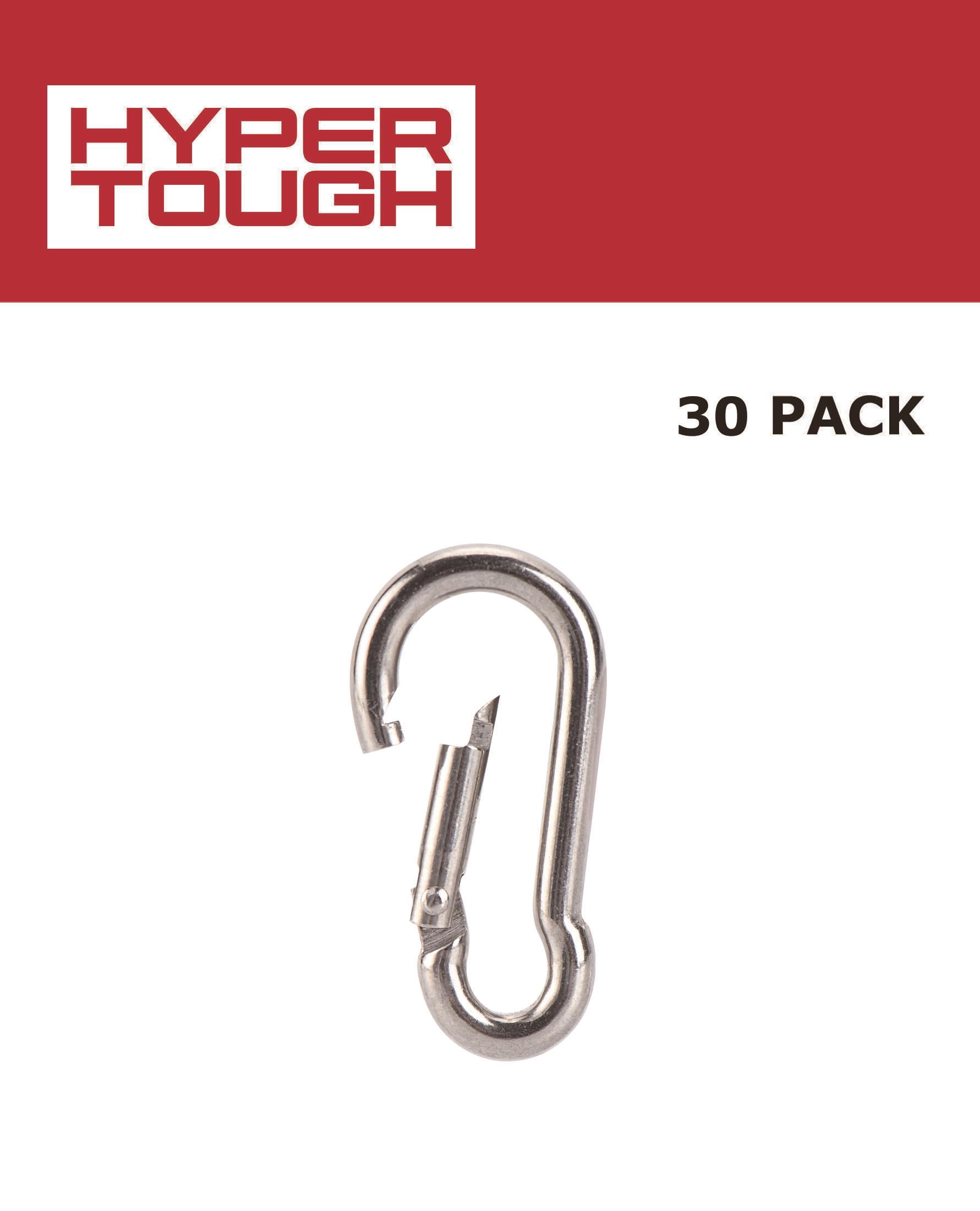 Hyper Tough 1-1/2 in. Spring Snap Hook, Stainless Steel, 30 Pack