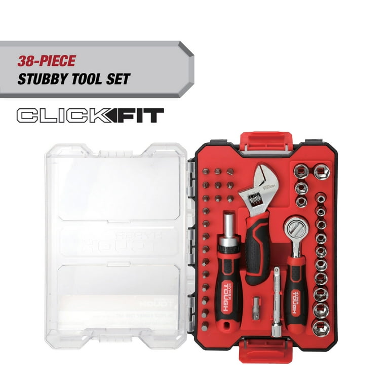 Hyper Tough 38-Piece Stubby Tool Set in Click Fit™ Case - Walmart.com