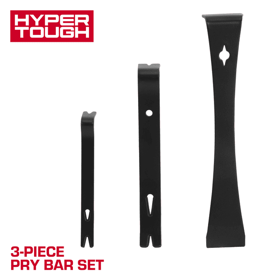 Hyper Tough 3-piece Pry Bar Set with Nail Pull, 5-1/2, 7-1/2, 9-1/2-inch