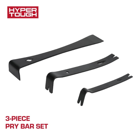 Hyper Tough 3-piece Pry Bar Set with Nail Pull, 5-1/2, 7-1/2, 9-1/2-inch