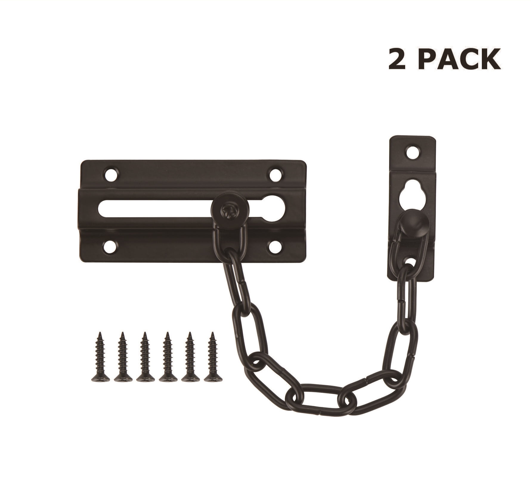 Hyper Tough 4-1/2 in. Privacy Door Chain, Matte Black, 2 Pack