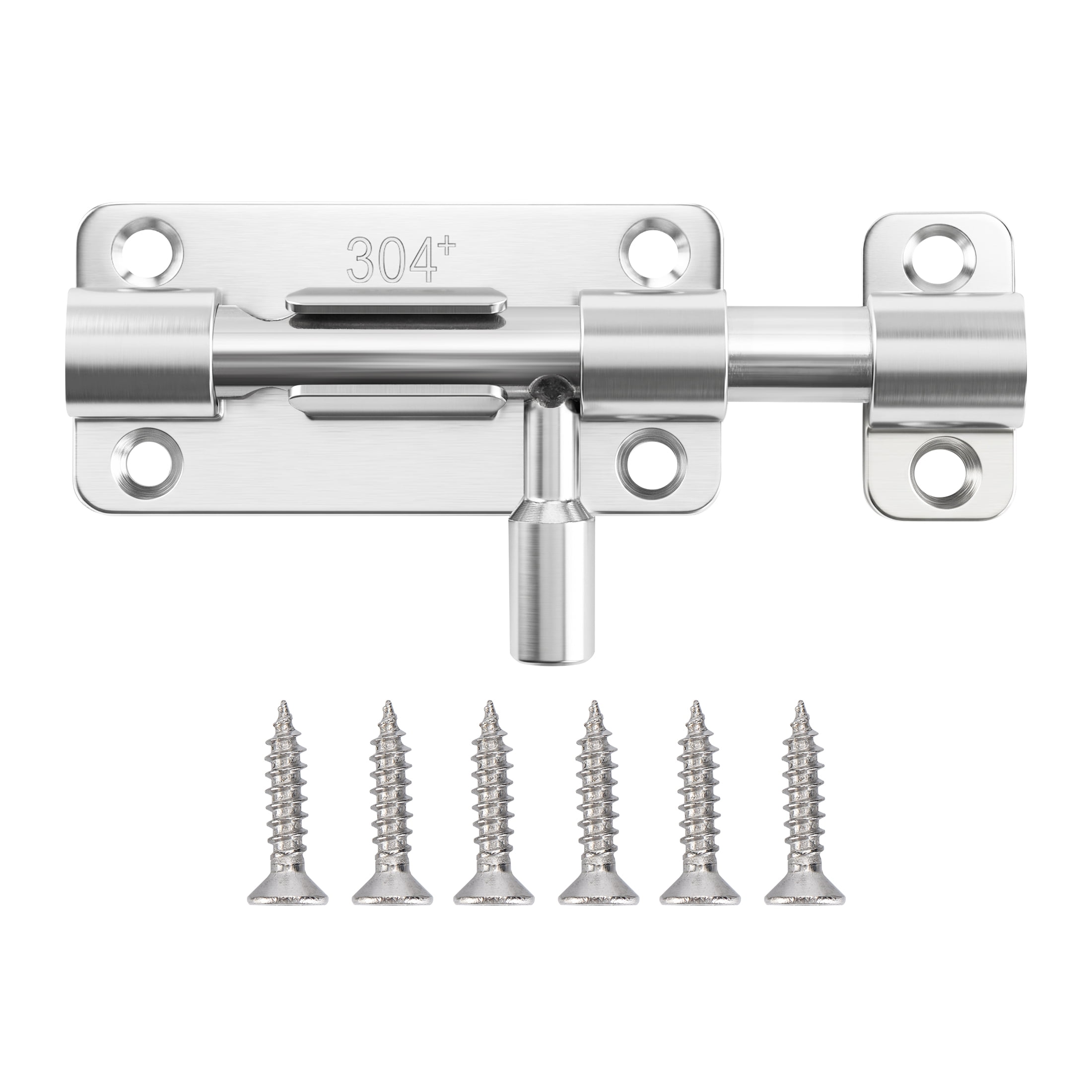 4 Inch Stainless Steel Door Security Slide Latch with Solid Bolt and DIY Installation