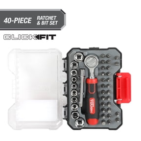 Hyper Tough 40-Piece Ratchet with Sockets and Bits in Click Fit Case