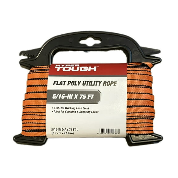 Hyper Tough 5/16 inch x 75 feet Polyester Flat Utility Rapid Rope