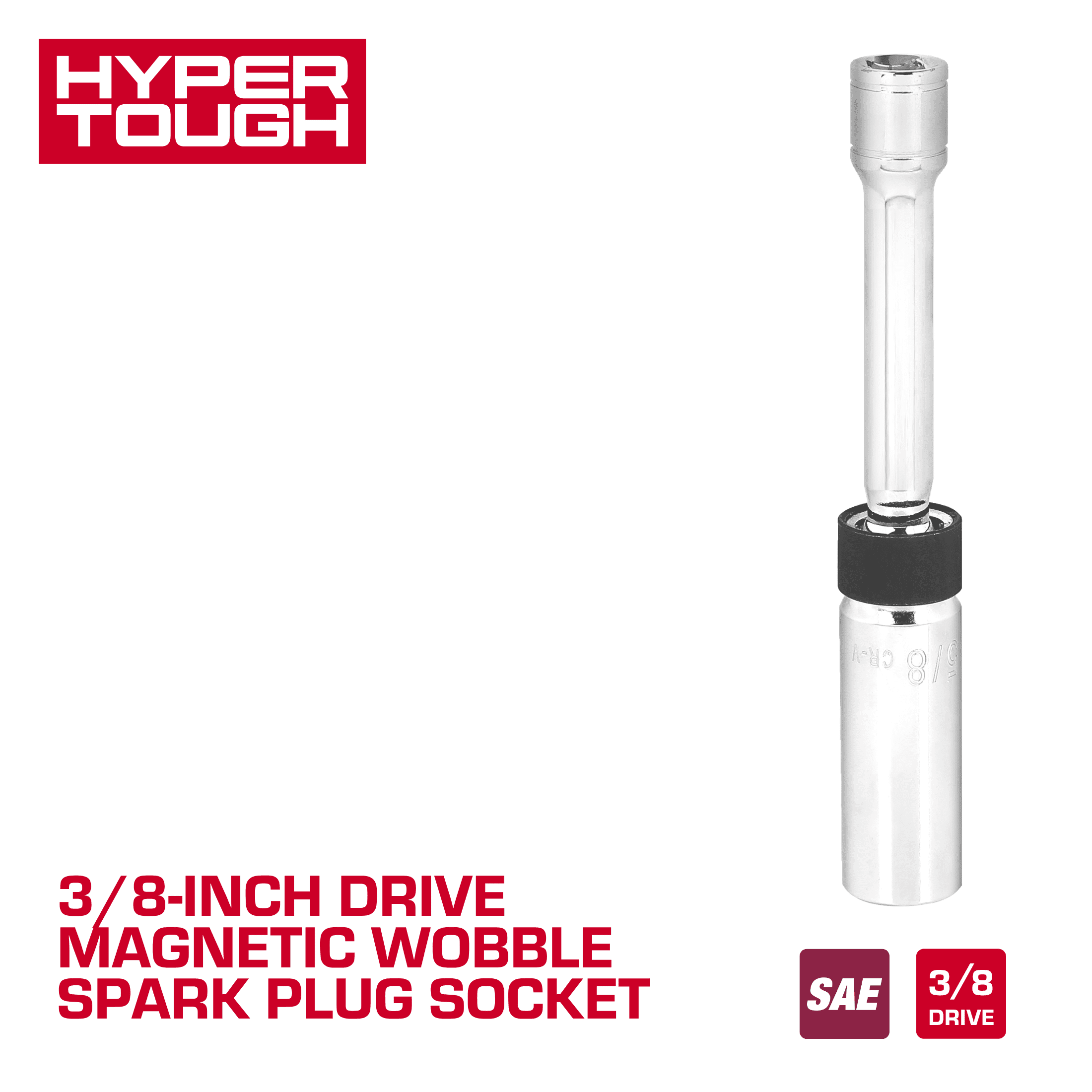 Hyper Tough 3/8-inch Drive 5/8-inch Magnetic Wobble Spark Plug Socket