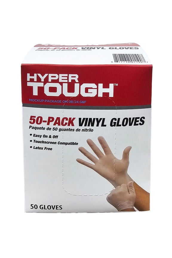 50-Pack Vinyl Gloves
