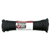 Hyper Tough 550 Paracord, 5/32 in x 100 ft, Polyester, Black