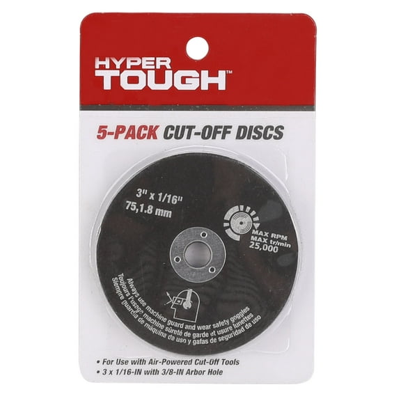Hyper Tough 25,000 RPM 3 inch Aluminum Cut-off Discs Set 5 Pack for Replacement, 25-311HT, Black Color