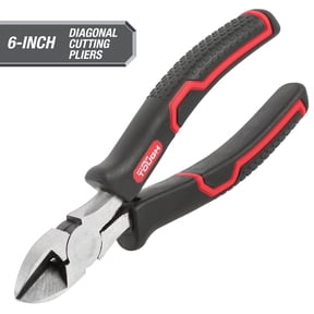 Hyper Tough 6-Inch Diagonal Cutting Pliers with Ergonomic Soft Grip Handles