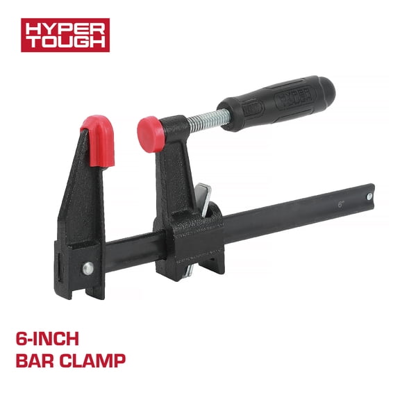Hyper Tough 6-inch F-style Bar Clamp with Comfort Grip Handle