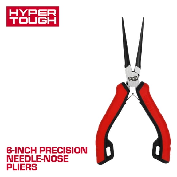 Hyper Tough 6-inch Needle-nose Pliers with Dual Material Comfort Grips