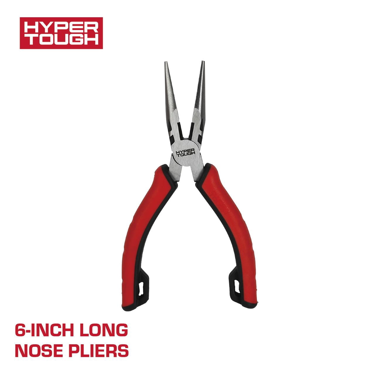 Hyper Tough 6-inch Long-Nose Pliers with Dual Material Comfort Grips