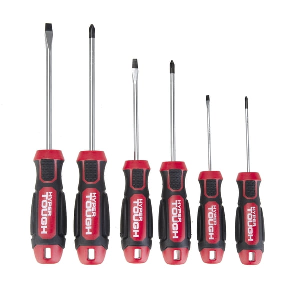 Hyper Tough 6-Piece Slotted and Phillips Screwdriver Set